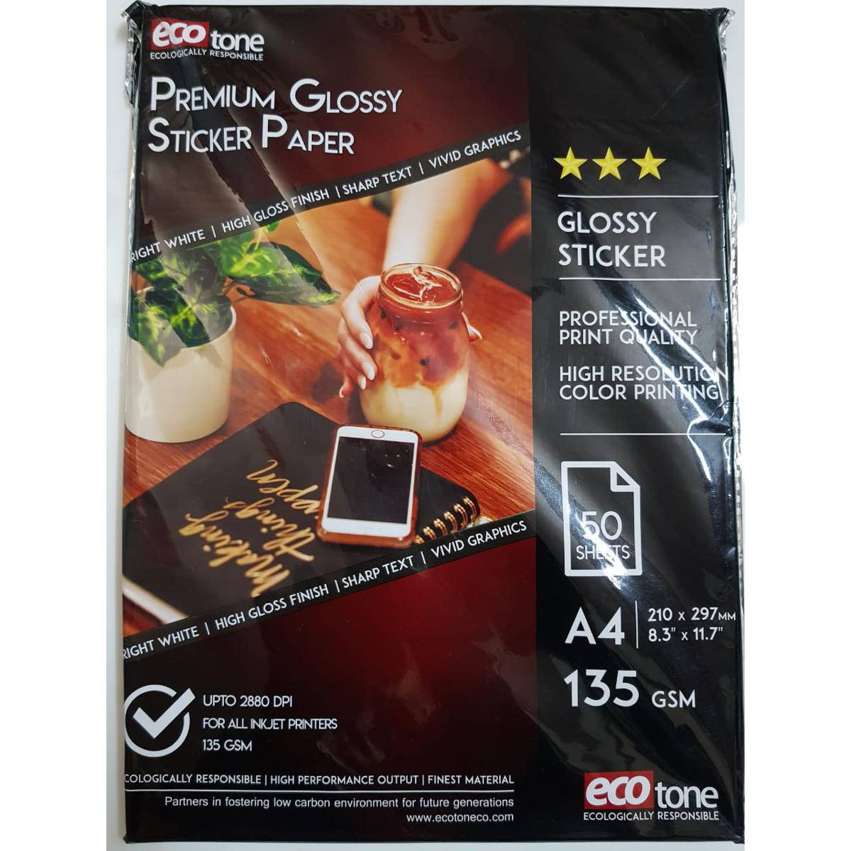 Glossy Sticker Sheet A4 135GSM [1Pack] : Get FREE delivery and huge ...