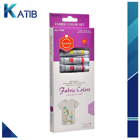 Keep Smiling Fabric Paint Pack of 12 6ml [PD][12's Set]
