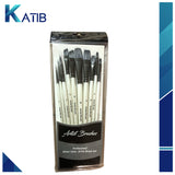 Artist Paint Brush Set, Nylon Bristles Portable Wood Handle Oil Paint Brush Set 10Pcs for Professional Artists [PD]
