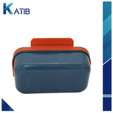 Lunch Box Microwavable with Fork Spoon 2 Compartments Orange [1Set][PD]