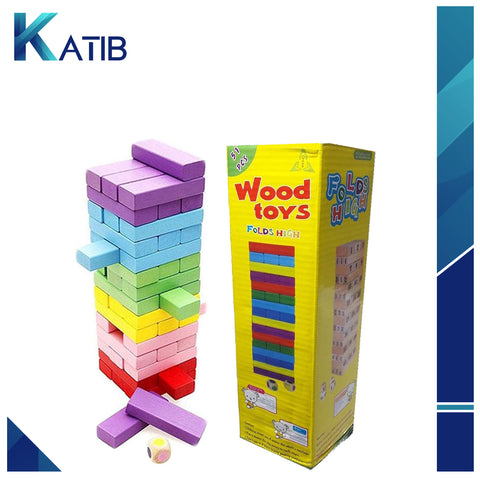 Colors Wooden Beech Building Block Set - 51 Pieces[1Pc][PD]