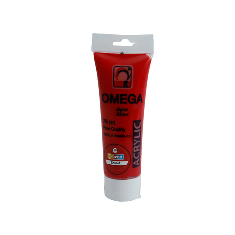 Omega Acrylic Tube 75ml Scarlet [PD][1Pc]