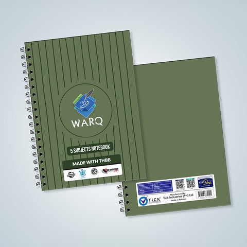 WARQ Premium Spiral Notebook – 5 Subjects [COB]