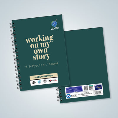 WARQ Premium Spiral Notebook – 5 Subjects [Working On My Own Story] [COB]