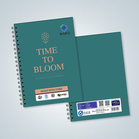 WARQ Premium Spiral Notebook [TIME TO BLOOM] – 5 Subjects [COB]