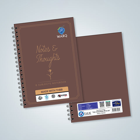 WARQ Premium Spiral Notebook [Notes & Thoughts] – 6 Subjects [COB]