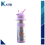 Kids Water Bottle With Straw - PURPLE [PD][1Pc]