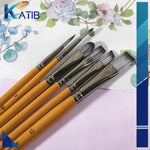 Keep Smiling Acrylic Flat Brush set Pack Of 10 Brush[PD][1Pc]