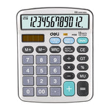 Deli Core Series EM19810 Metal Surface 12-Digits Mini Desktop Calculator [IP][1Pc]