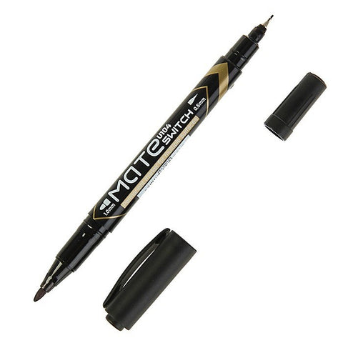 Deli, Permanent Marker Double Tips, Black [IP][1PC]