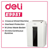 Deli E9951 8-Pages Cross-Cut Paper Shredder [IP][1Pc]