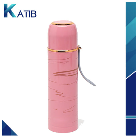 WATER BOTTLE FLASK MARBLE TEXTURE PINK [PD][1Pc]