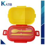 Red Four-Lock Lunch Box With Spoon & Chopsticks [PD][1Pc]