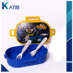 Batman Lunch Box With Two Portions, Spoon & Fork[PD][1Pc]