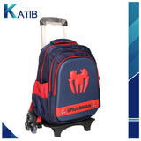 Spiderman Trolley School Bag For Kids Superhero Backpack[PD][1Pc]