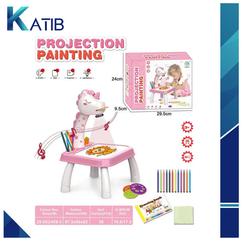 Unicorn Projector Painting Table Blackboard Pink [PD][1Pc]