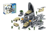 Military Aircraft Toys Fighter Military Plane Model Aircraft Toy Play Set with Mini Cars [PD]