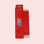 Tick ALIF RED Eraser tip Pencil 12 PCS Pack (COB)