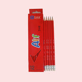 Tick ALIF RED Eraser tip Pencil 12 PCS Pack (COB)