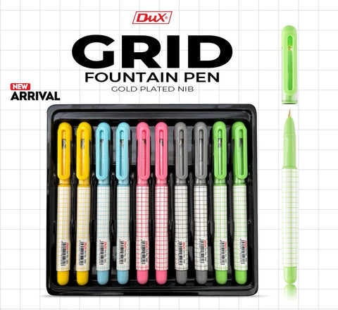 Dux Grid Fountain Pen Gold Plated Nib [IP][1Pc]