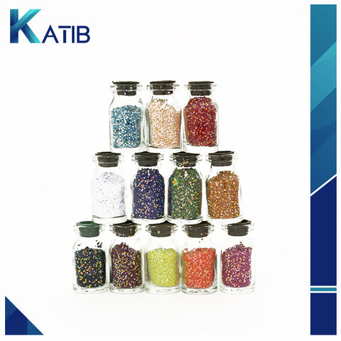 Radiant Allure: Glitter Beads Set of 12 for Dazzling Craft Creations[1Set][PD]