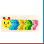 Colorful Wooden Caterpillar Shaped Puzzle with Numerical Number [PD]