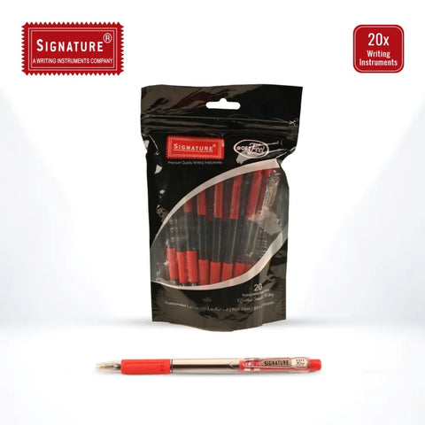 Signature Soft Feel Red Ballpoint Pen [IP][1PC]