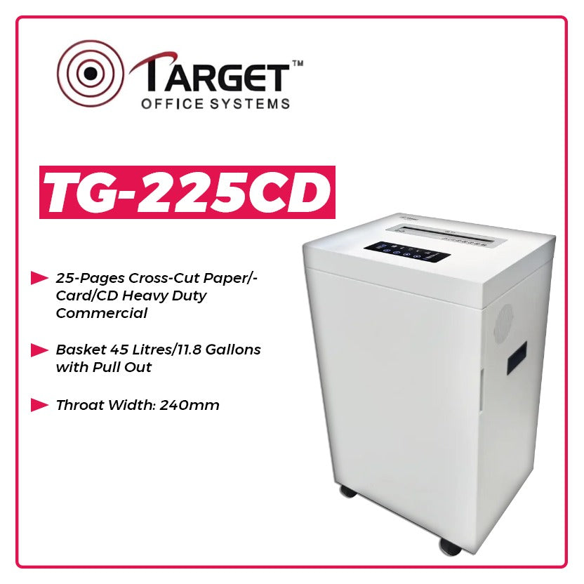 Target TG-225CD 25-Pages Cross-Cut Paper/Card/CD Heavy Duty Commercial ...