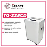 Target TG-225CD 25-Pages Cross-Cut Paper/Card/CD Heavy Duty Commercial P-4 Shredder [IP]