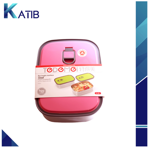 METAL LUNCH BOX PINK [PD][1Pc]