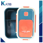 Blue & Orange Dual Color Lunch Box with Spoon & Fork [PD][1Pc]