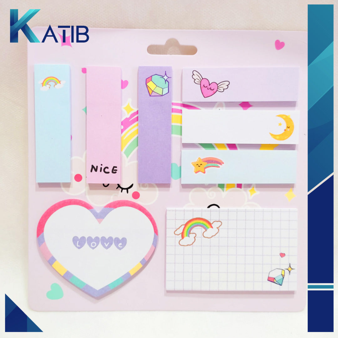 Rainbow Theme Sticky Notes[PD][1Pc] – KATIB - Paper and Stationery at ...