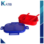 Blue Four-Lock Lunch Box With Spoon & Chopsticks [PD][1Pc]