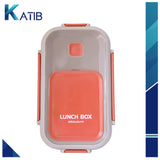 Dual Color Lunch Box with Spoon & Fork - Compact & Portable [PD][1Pc]