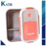 Dual Color Lunch Box with Spoon & Fork - Compact & Portable [PD][1Pc]