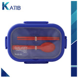 Blue Four-Lock Lunch Box With Spoon & Chopsticks [PD][1Pc]