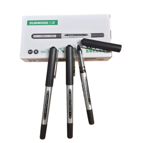 P7 Roller Ball Pen Sunwood 0.5mm Black [PD] [1 BOX]