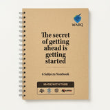 WARQ Premium Spiral Notebook – 6 Subjects [The secret of getting ahead is getting started] [COB]