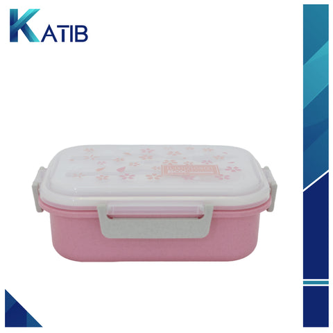 Complete Kids' Lunch Box with Fork and Spoon Pink[1Pc][PD]
