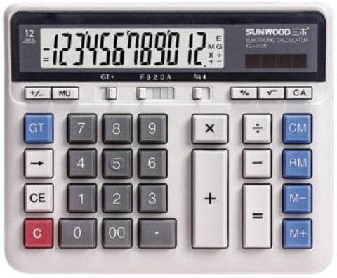 Sunwood EC-2135 12-Digit Desktop Calculator – Large Display [PD]