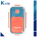 Blue & Orange Dual Color Lunch Box with Spoon & Fork [PD][1Pc]