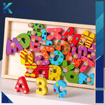 Baby Montessori Boxed Alphabets Blocks Educational Wooden Toys[PD][1Pc]