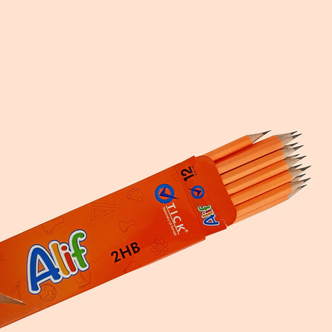 Tick ALIF Orange Eraser tip Pencil 12 PCS Pack (COB)