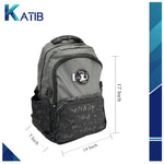 Black Printed Front Pocket Design Backpack[PD]