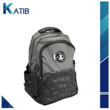 Black Printed Front Pocket Design Backpack[PD]