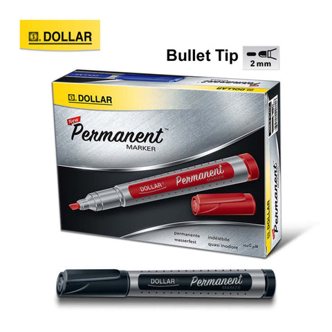 Dollar Round Tip Permanent Marker 2mm Black [IS][1Box]