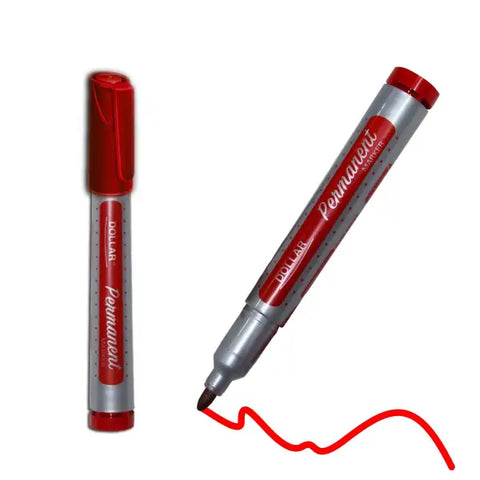 Dollar Round Tip Permanent Marker 5mm Red [PD][1PC]