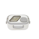 Double Layer Lunch Box Portable With Fork And Spoon For kids School Off White[1Pc][PD] - Kaliber