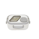 Double Layer Lunch Box Portable With Fork And Spoon For kids School Off White[1Pc][PD] - Kaliber