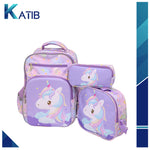 RAINBOW UNICORN TROLLEY BACKPACK 3 IN 1 KIDS TROLLY BAG[1Pc][PD]